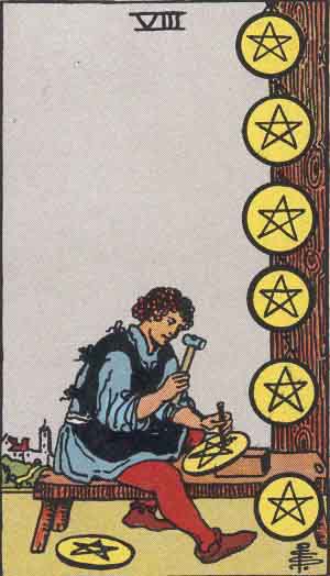 Eight of Pentacles 星币八