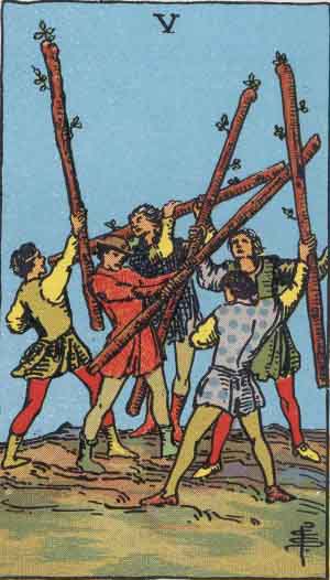 Five of Wands 权杖五